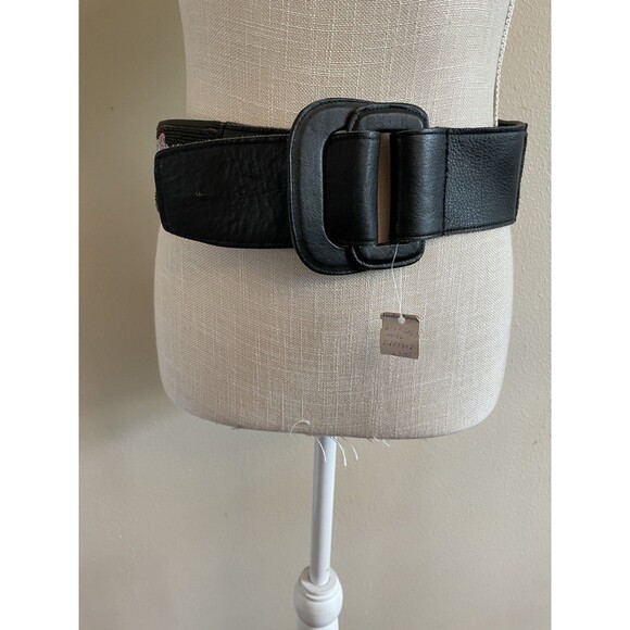 Vtg Beadz Women\'s Art Deco Black Faux Leather Belt with Pink Beaded Flamingos main image 9